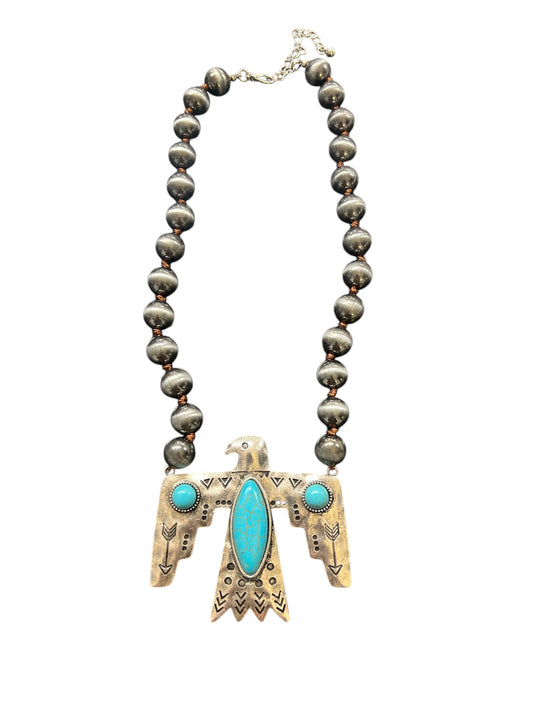 Large Beaded Thunderbird Necklace