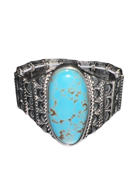 Oval Turquoise Stone stretch bracelet