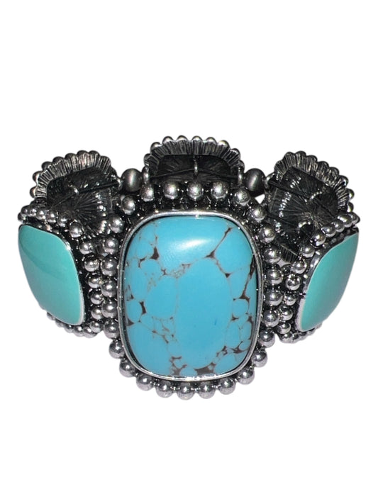 Multi color turquoise square stone bracelet