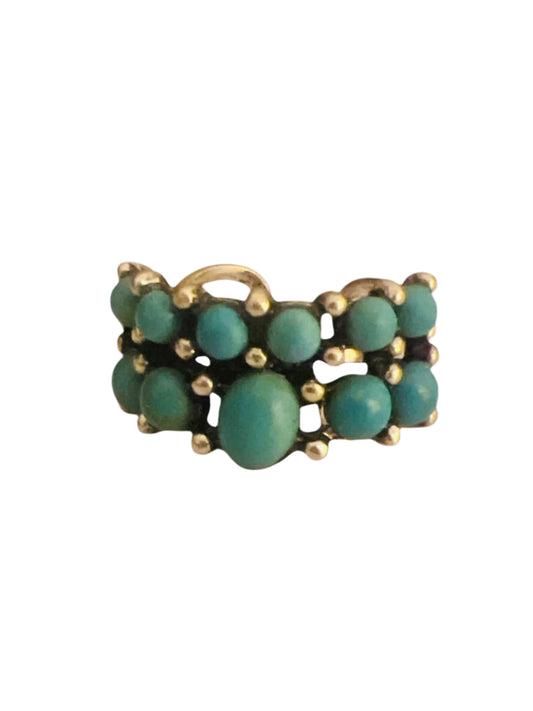 Stacked turquoise stone ring