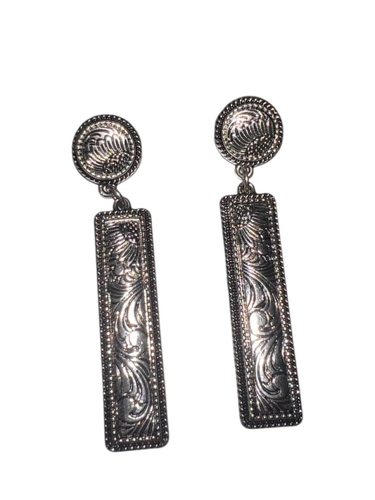 Hand tooled design earrings