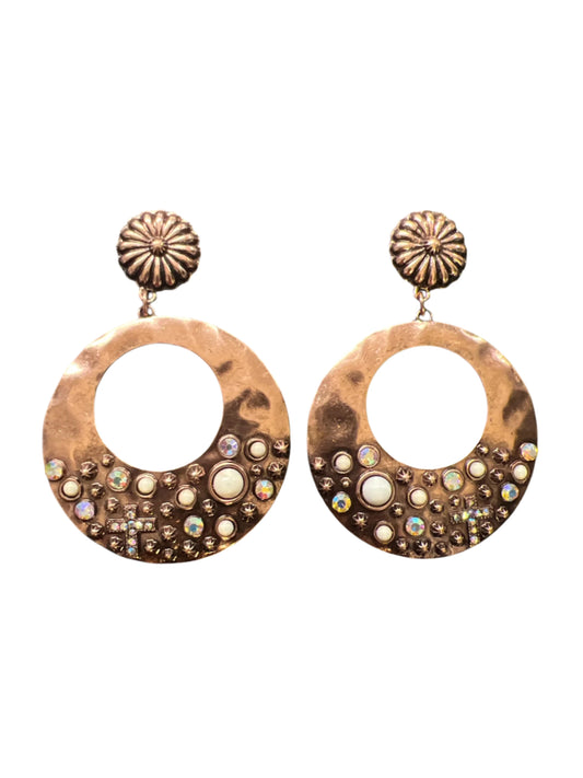 Iridescent cross hoops