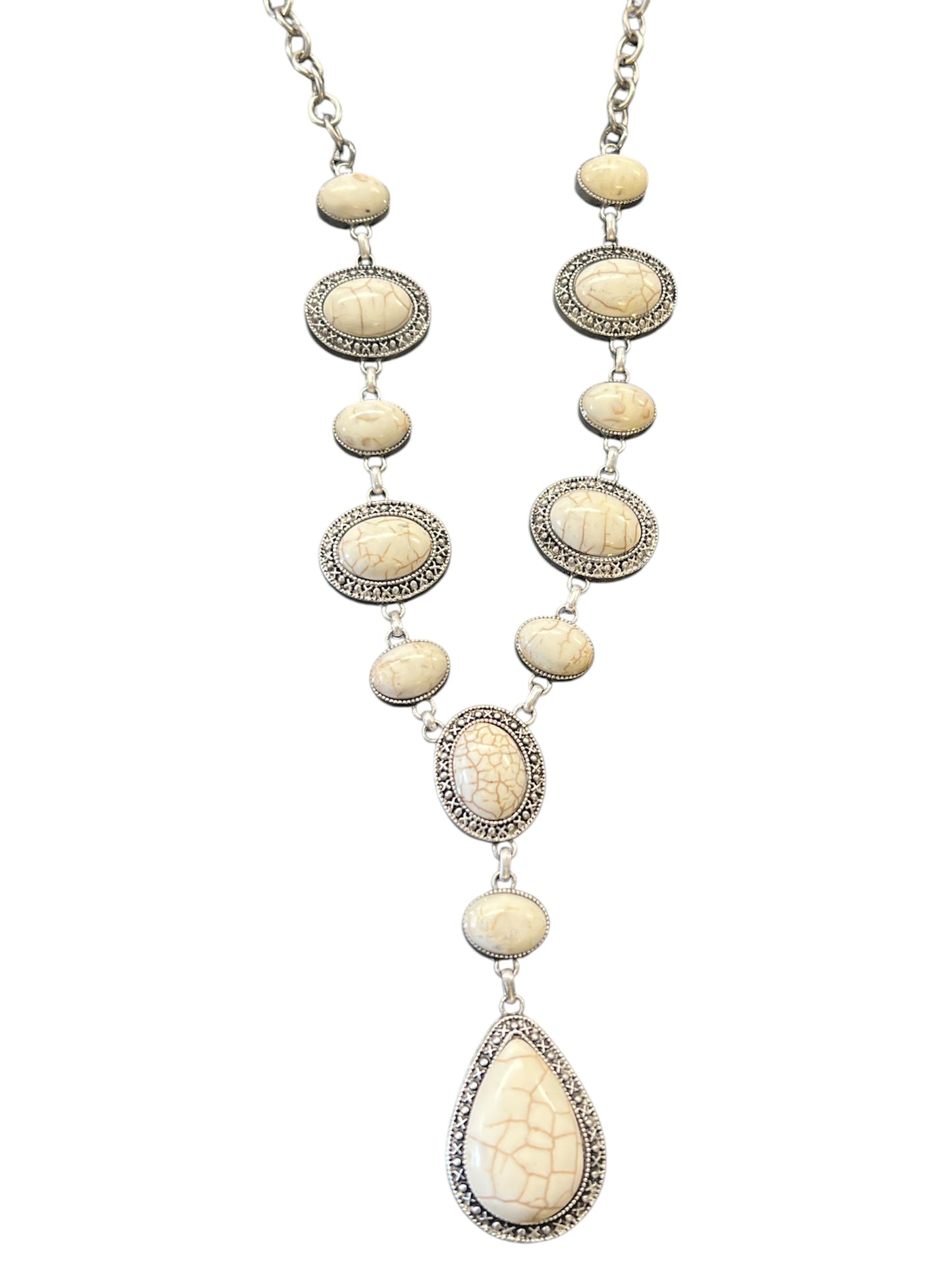 long cream necklace