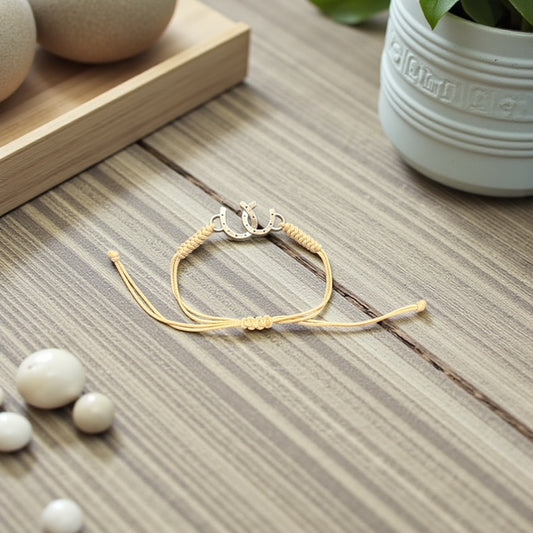 horse shoes tan ajustable bracelet
