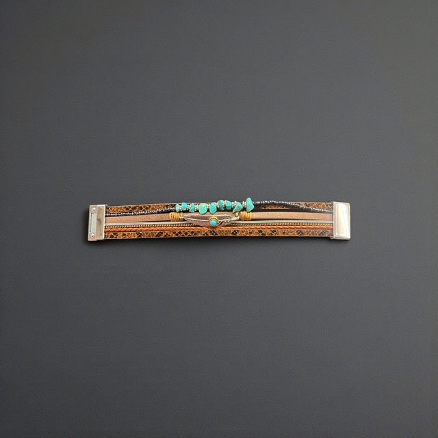 magnetic brown layer bracelet