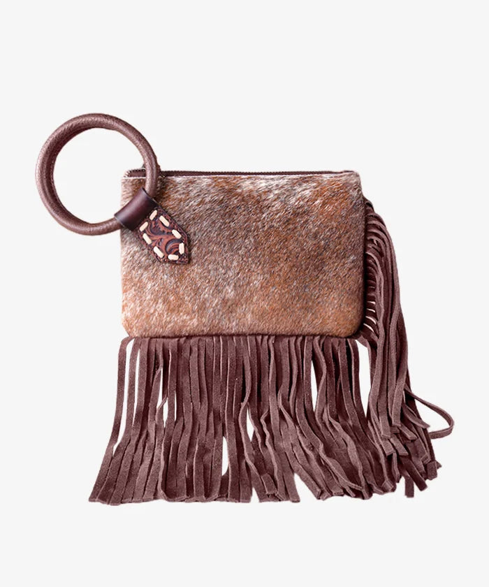 Trinity Ranch cowhide clutch
