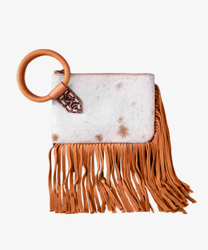Trinity Ranch cowhide clutch
