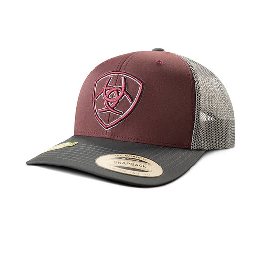 Ariat two tone shield burgundy hat