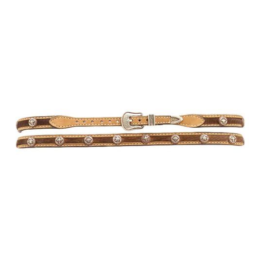 Twister 3/8 brown calf hair hatband
