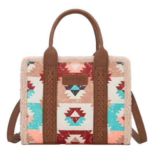 Wrangler square tote with Sherpa
