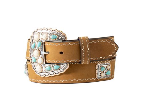 Angel ranch rectangle scalloped Conchos belt