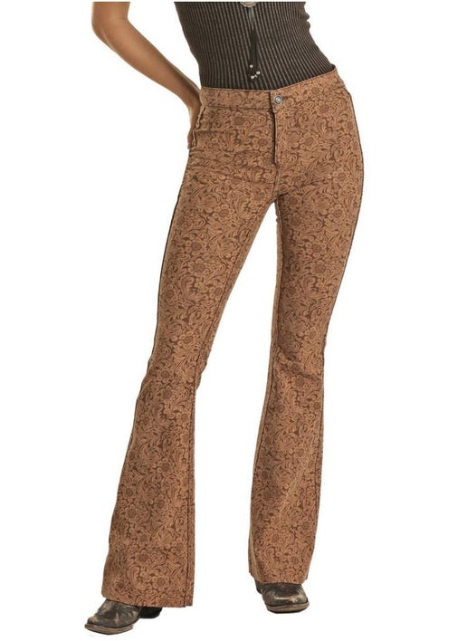 Reversible Floral Brown Flares