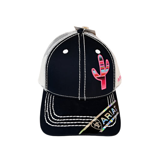 Ariat black/pink cactus cap
