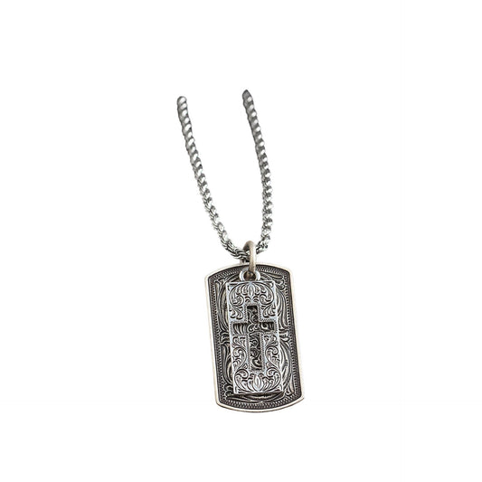 Silver Strike Men's Necklace 24" Dog Tag Cross