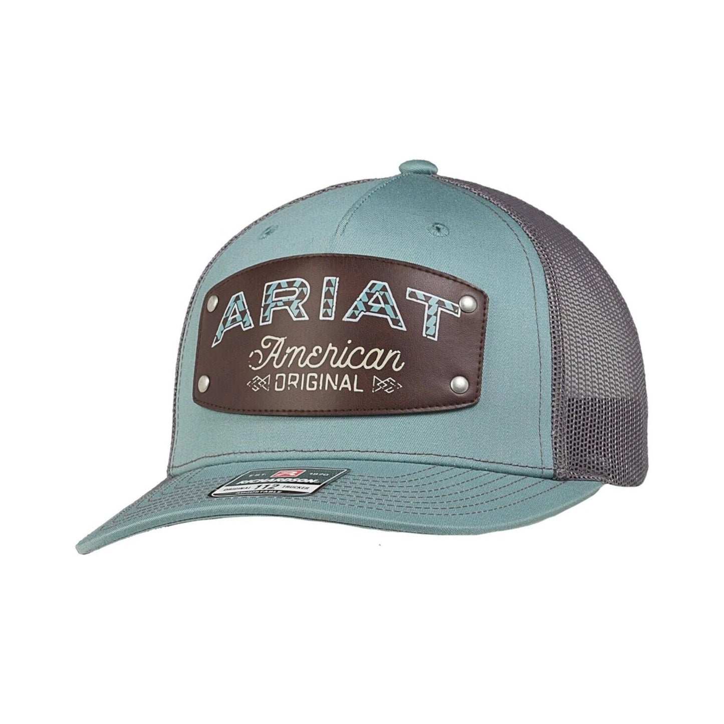 Ariat faux leather patch grey/brown SnapBack